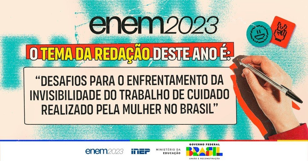 Tema da redação do Enem 2023 é Desafios para o enfrentamento da